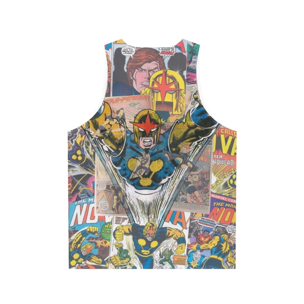 Vintage superhero comic nova unisex tank top - Back