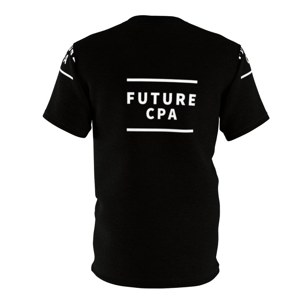 Inspirational t-shirt for CPA, accountant, and bookkeeper women with a message about the future - Back