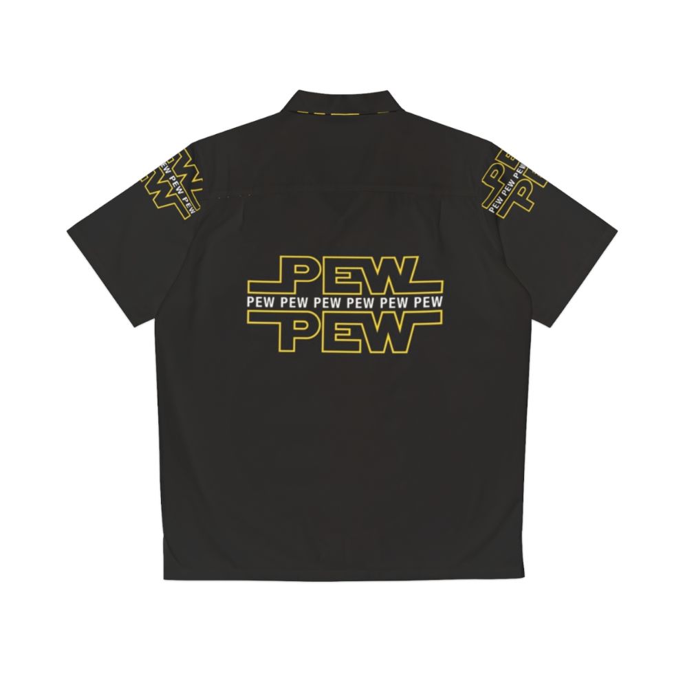 Pew Pew Pew Hawaiian Shirt with Star Wars Blasters and Characters - Back