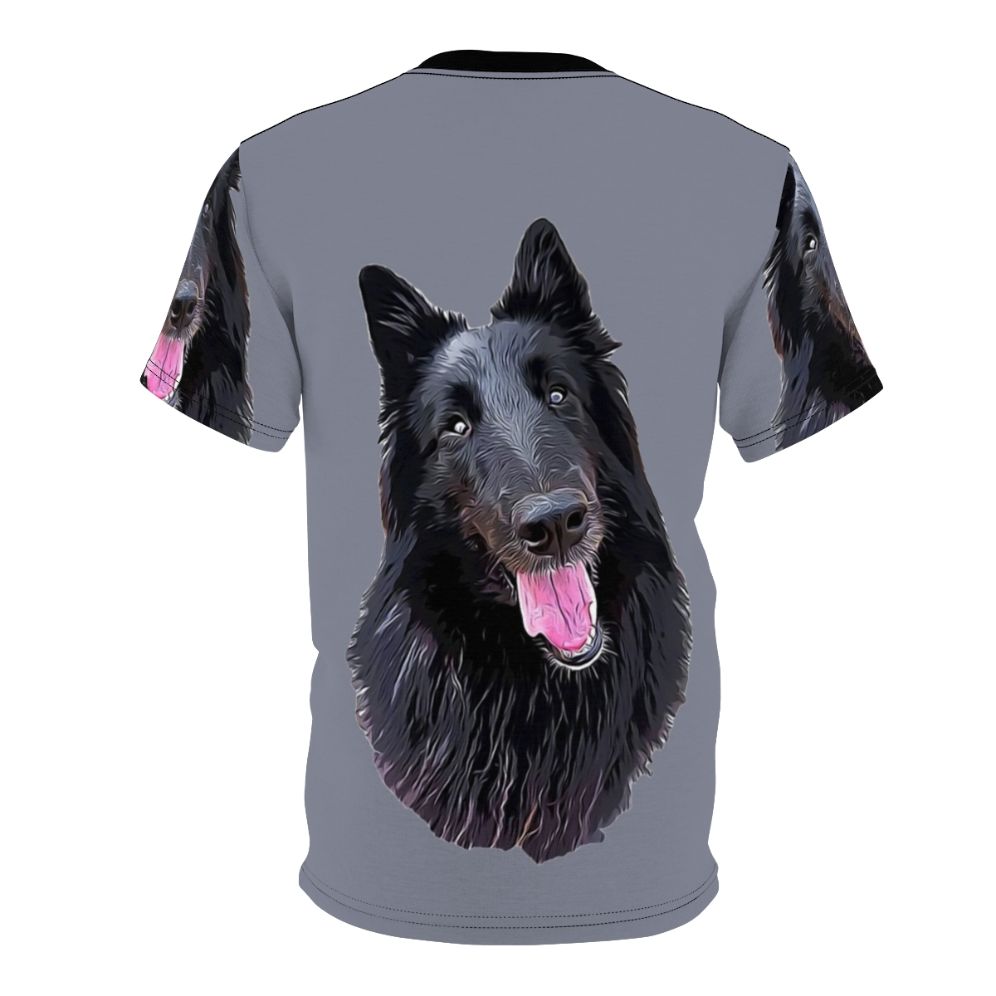 Illustration of a beautiful black Belgian Shepherd Groenendael dog - Back