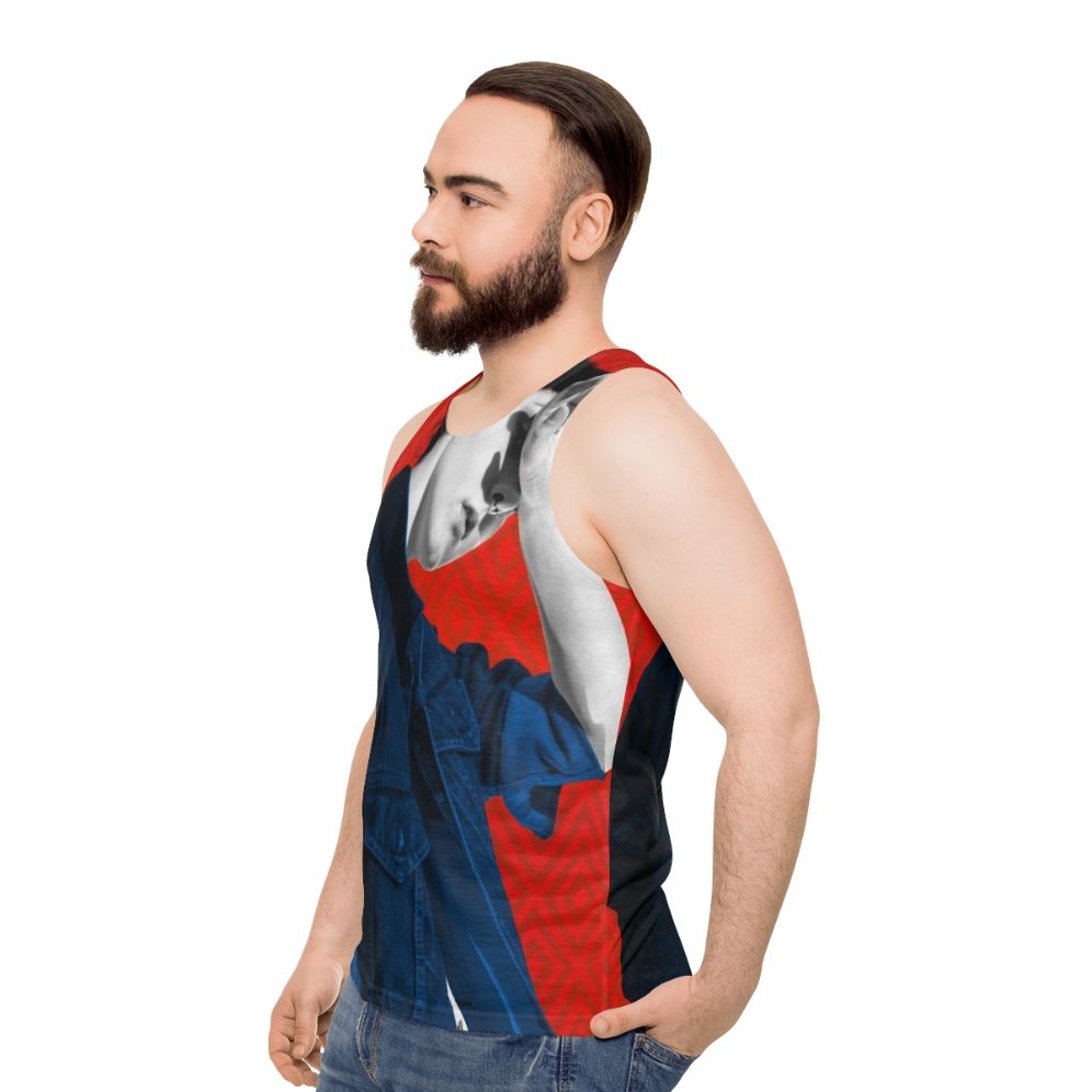 Rebel 1 Unisex Pop Art Portrait Tank Top - men side