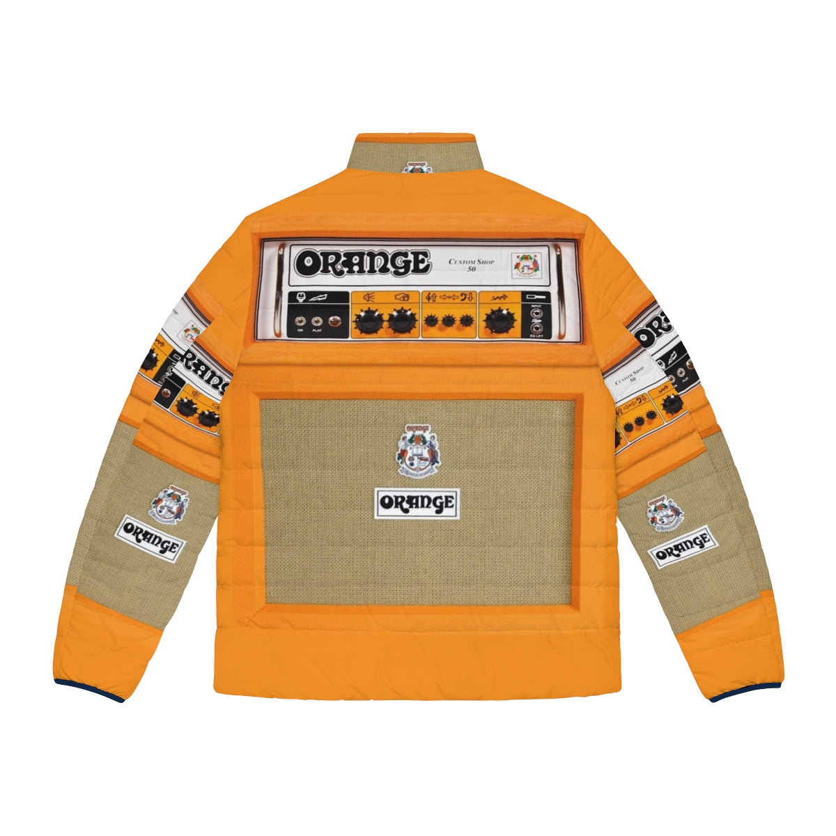 Orange Amp Amplifier Retro Puffer Jacket - Back