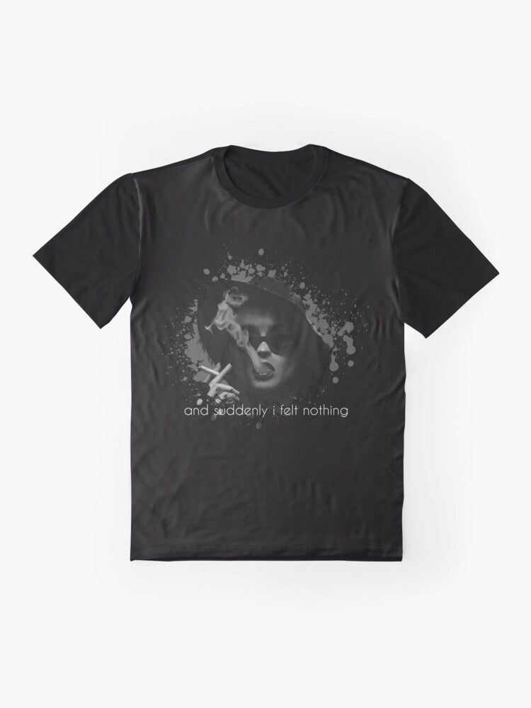 "Nothing" - Marla Singer quote graphic t-shirt design - Flat lay