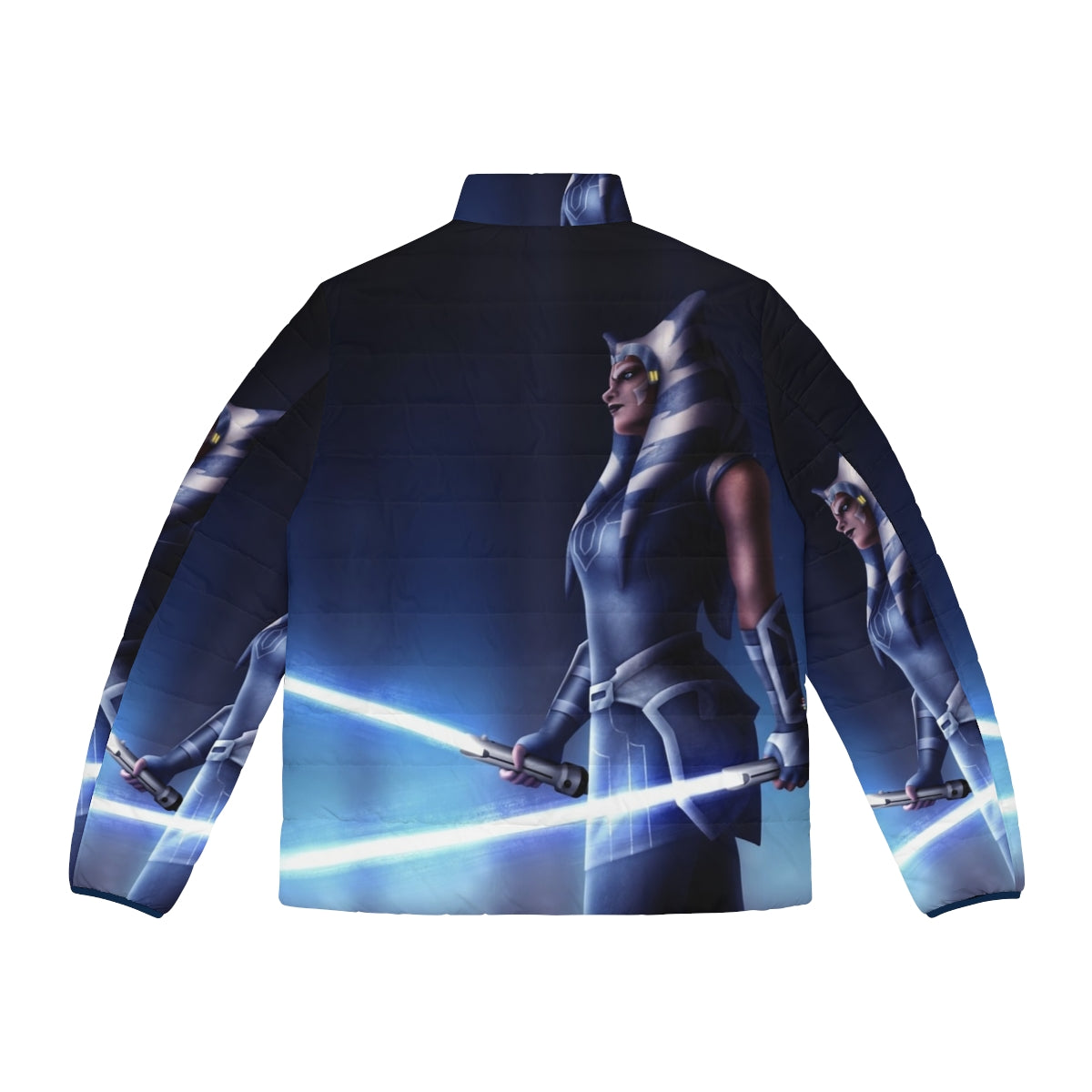 Ahsoka Tano puffer jacket with lightsabers and Togruta lekku - Back