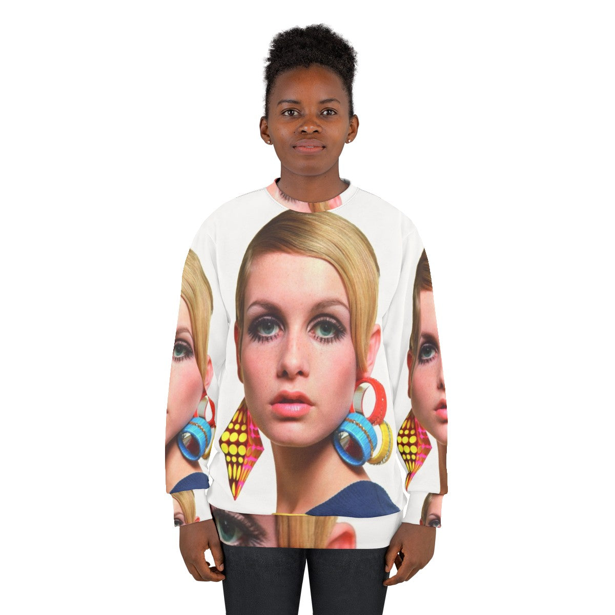 Twiggy Supermodel Sweatshirt in Vintage 60s Style - women