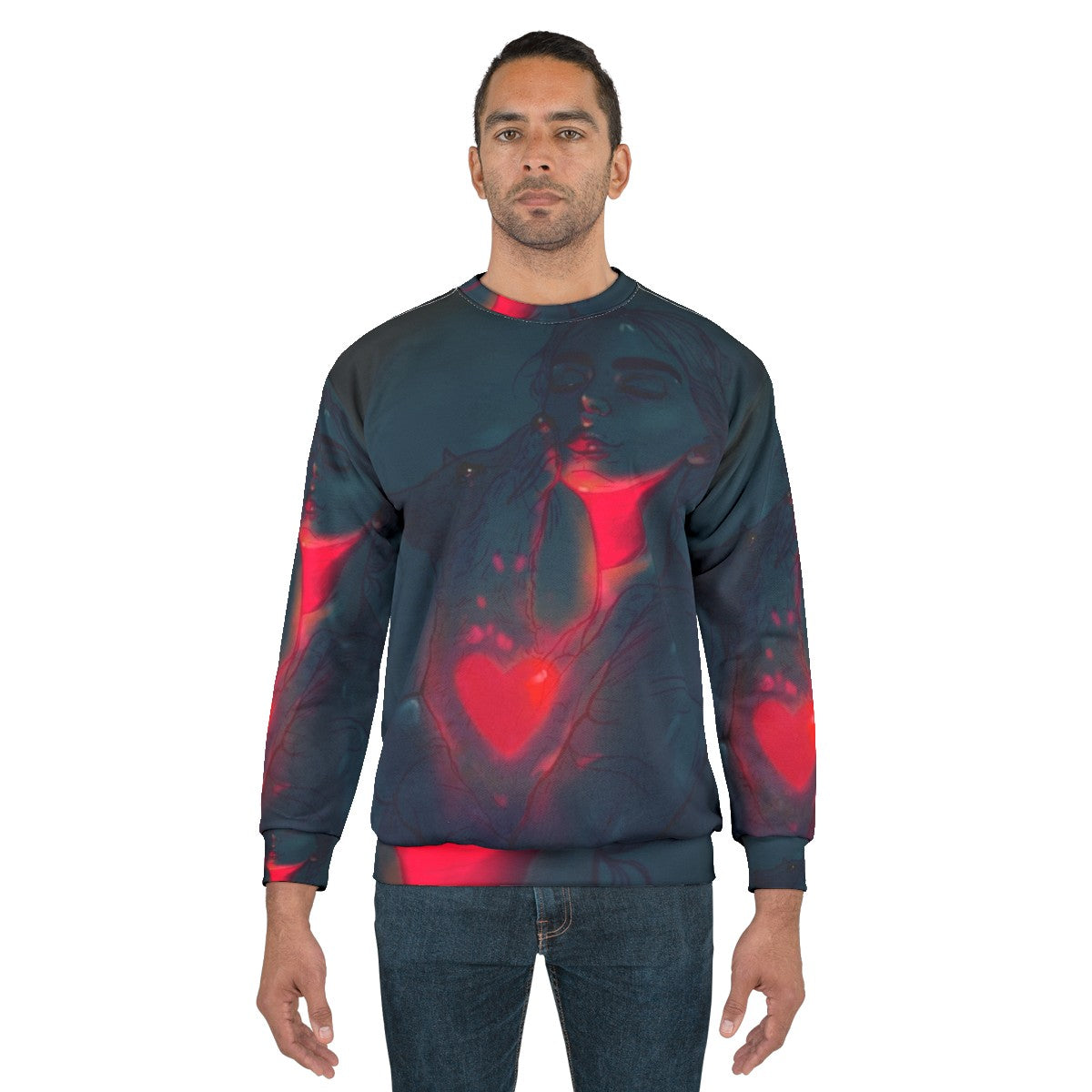 Glowing in the Dark Sweatshirt featuring digital art and colorful designs - men