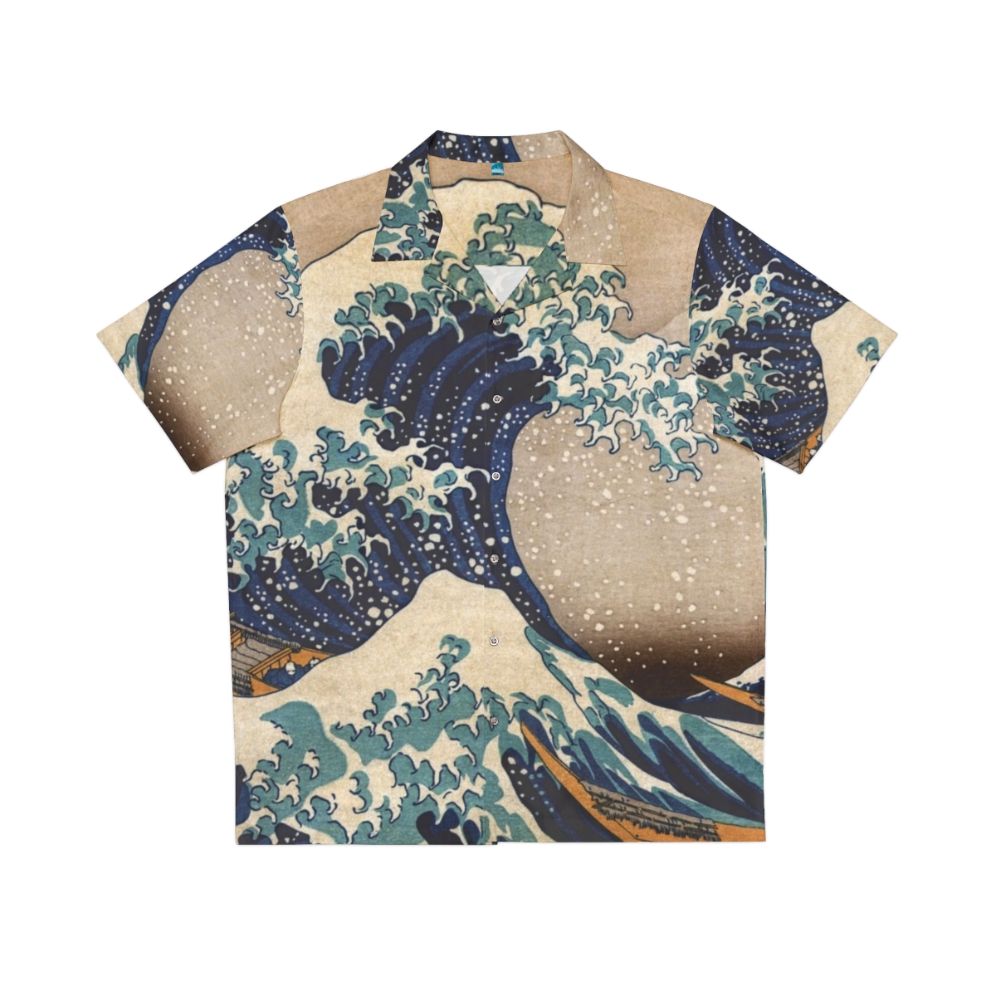 Vintage Hawaiian Shirt featuring "The Great Wave Off Kanagawa" by Hokusai