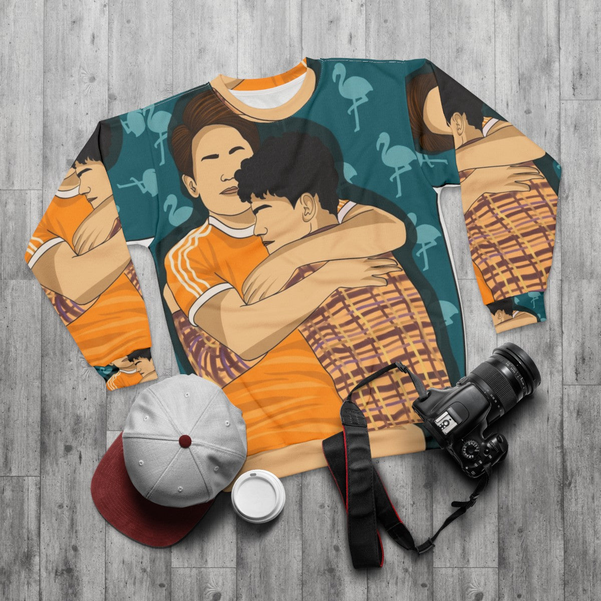 Heartstopper Netflix Nick and Charlie In Love Sweatshirt - flat lay