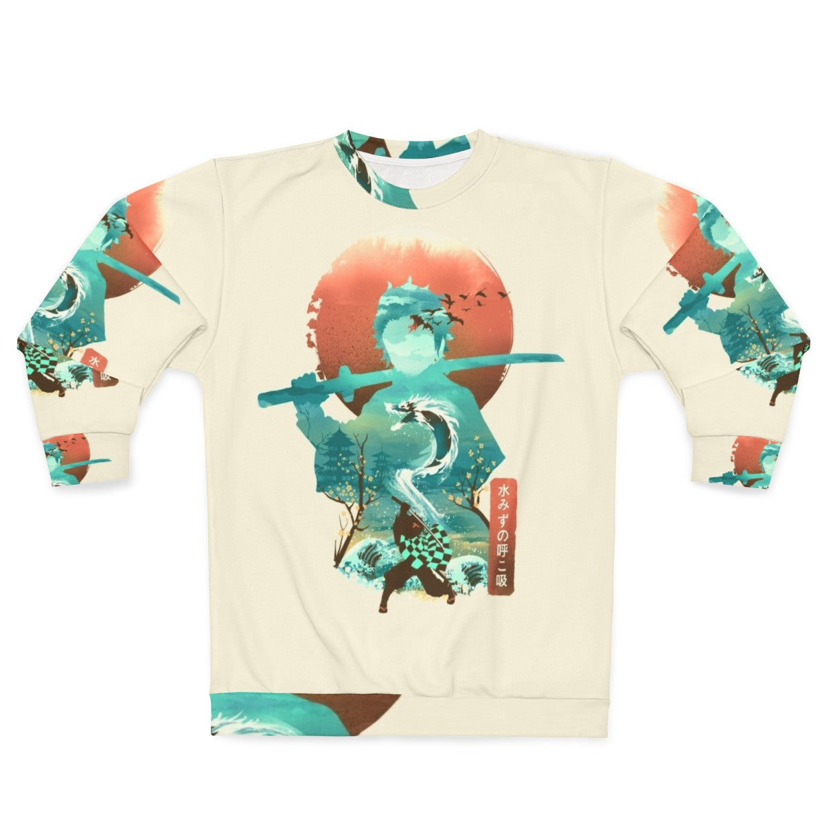 Ukiyo-E Inspired Vintage Japanese Water Art Sweatshirt