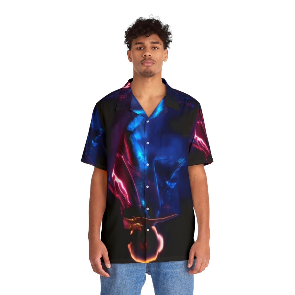 Erra Neon Hawaiian Shirt - Vibrant Tropical Progressive Metal Merchandise - People Front