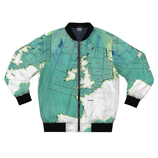 Shipping Forecast BBC Radio 4 Bomber Jacket featuring a map design