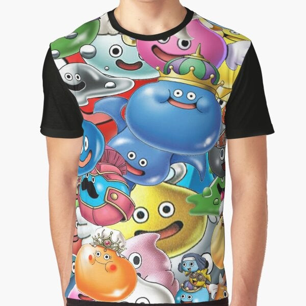 Dragon Quest Slimes Graphic T-Shirt with Cute Cartoon Slime Characters