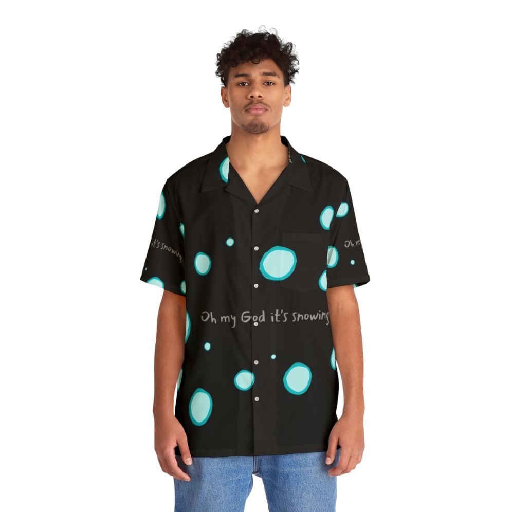 Tropical leaves pattern Hawaiian shirt with Heartstopper graphic - People Front