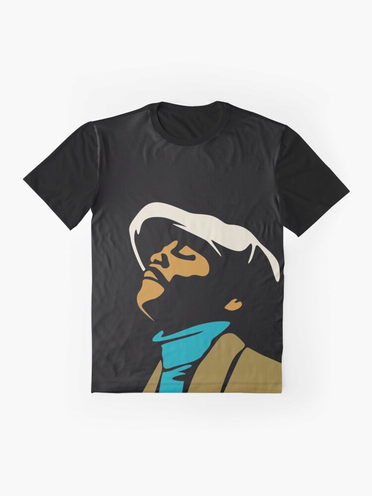 Donny Hathaway portrait graphic t-shirt featuring the legendary soul and funk singer - Flat lay