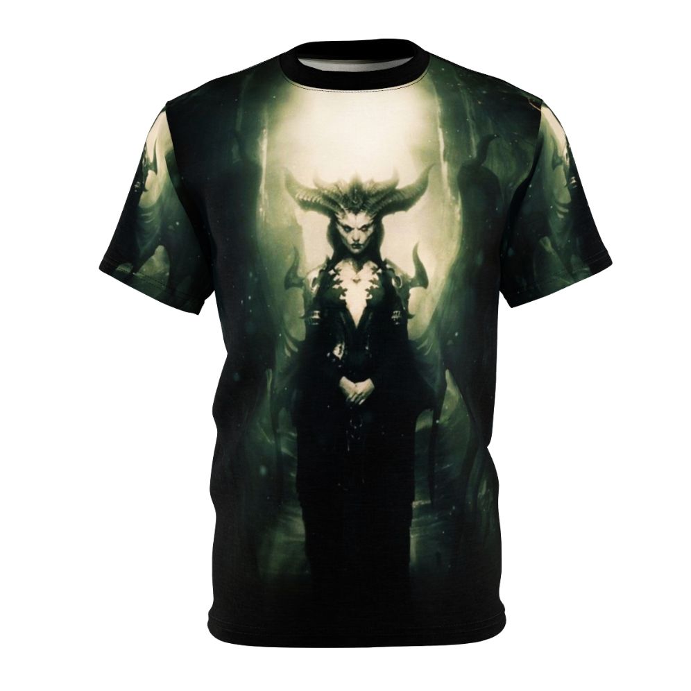 Stylish t-shirt design featuring Diablo 4 elements and themes