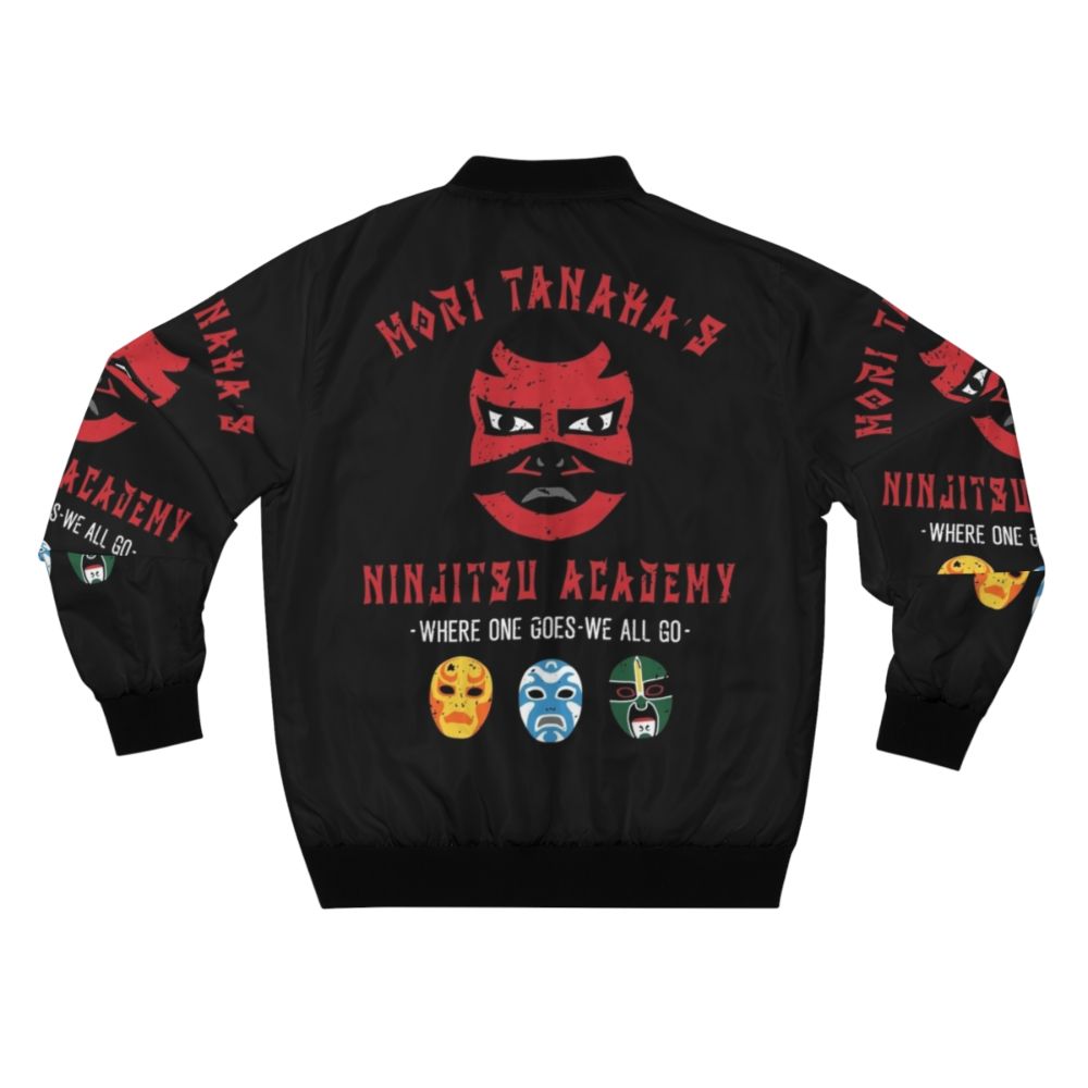 3 Ninjas Ninjitsu School Bomber Jacket, featuring Rocky, Colt, and Tum Tum - Back