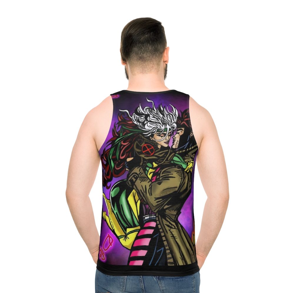 Gambit and Rogue Power Couple Unisex Tank Top - men back