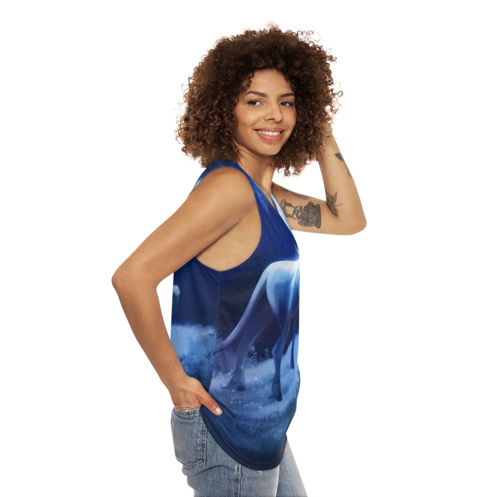 Unisex The Last Unicorn fantasy unicorn tank top - women side