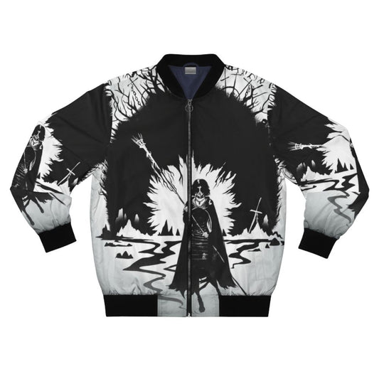 Dark Souls inspired The Maiden in Black bomber jacket with iconic video game design elements