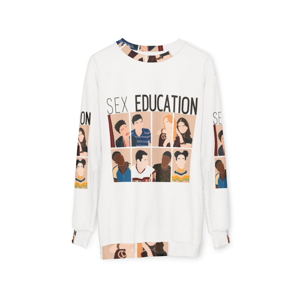 Sex Education Cast Sweatshirt featuring Maeve Wiley and Otis Milburn - hanging