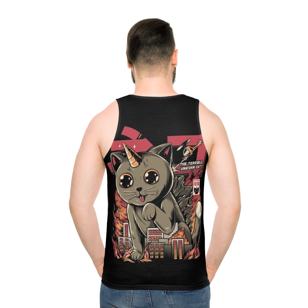 Catzilla Unisex Tank Top 2 - Cute Kaiju Monster Tee - men back