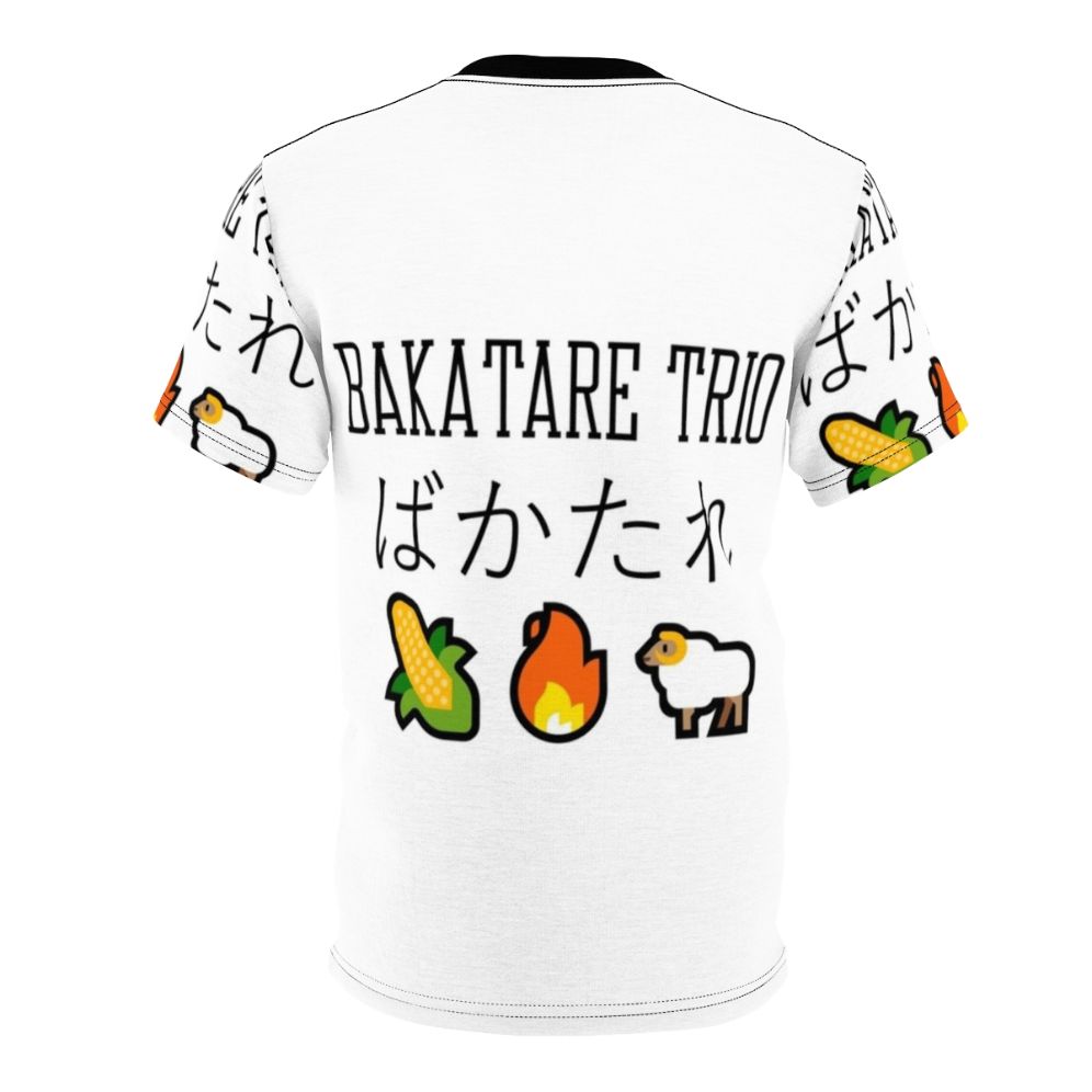 Hololive-inspired t-shirt featuring the Bakatare Trio - Shirakami Fubuki, Shiranui Flare, and Tsunomaki Watame - Back