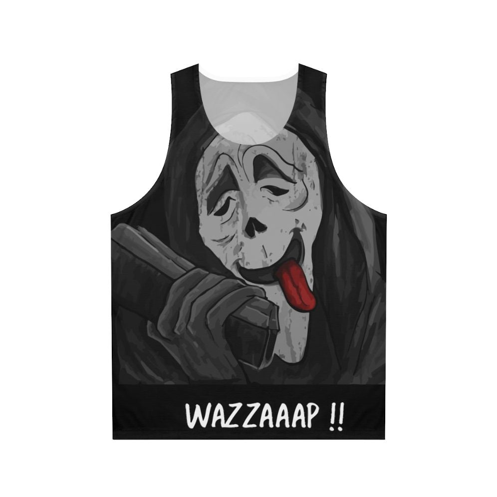 Unisex "Wazzaaap" horror movie inspired tank top