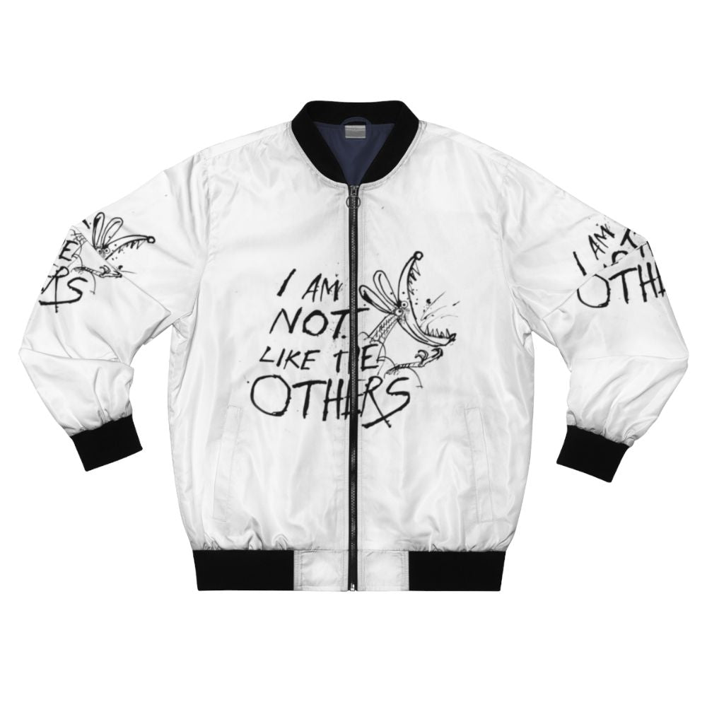 Gonzo-inspired bomber jacket with Ralph Steadman's iconic mouse illustration