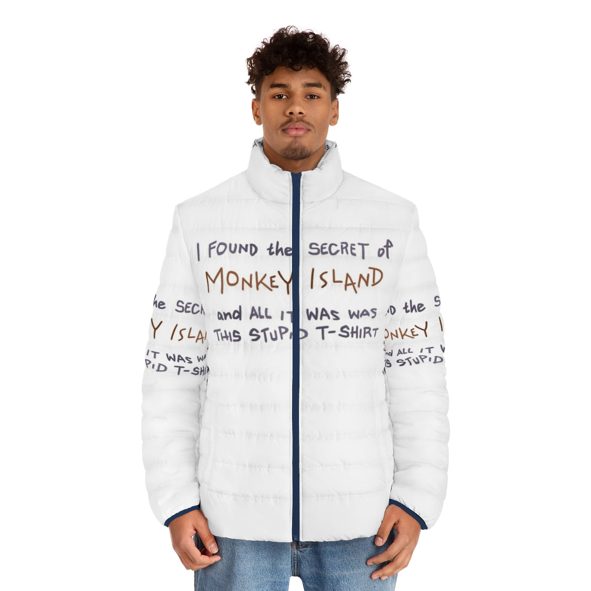 Monkey Island Puffer Jacket featuring Guybrush Threepwood and LeChuck - men front