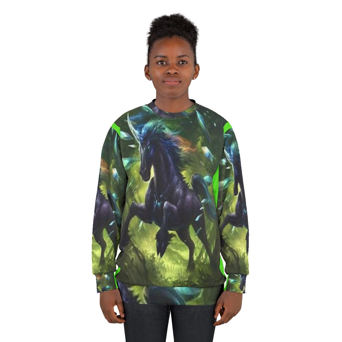 Legendary Black Unicorn Fantasy Sweatshirt - women