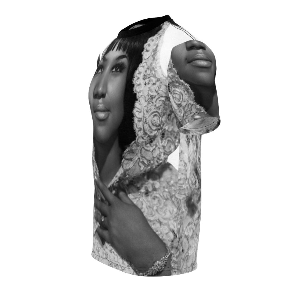 Aretha Franklin inspired soul music t-shirt featuring the "Queen of Soul" - men left