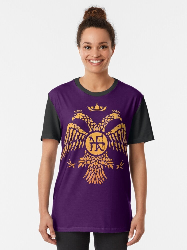 Byzantine eagle symbol graphic design on a t-shirt - Women