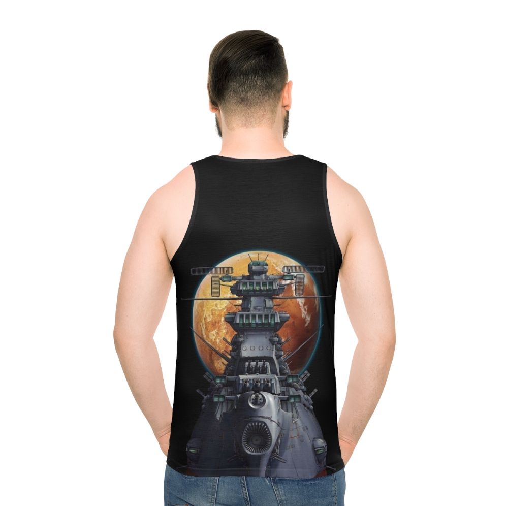 Retro Anime Battleship Yamato Unisex Tank Top - men back