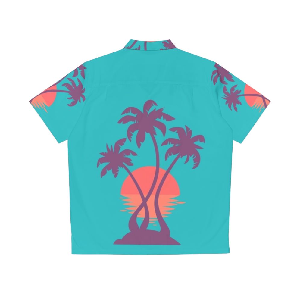 3 Palm Sunset Hawaiian Shirt - Tropical Vacation Apparel - Back