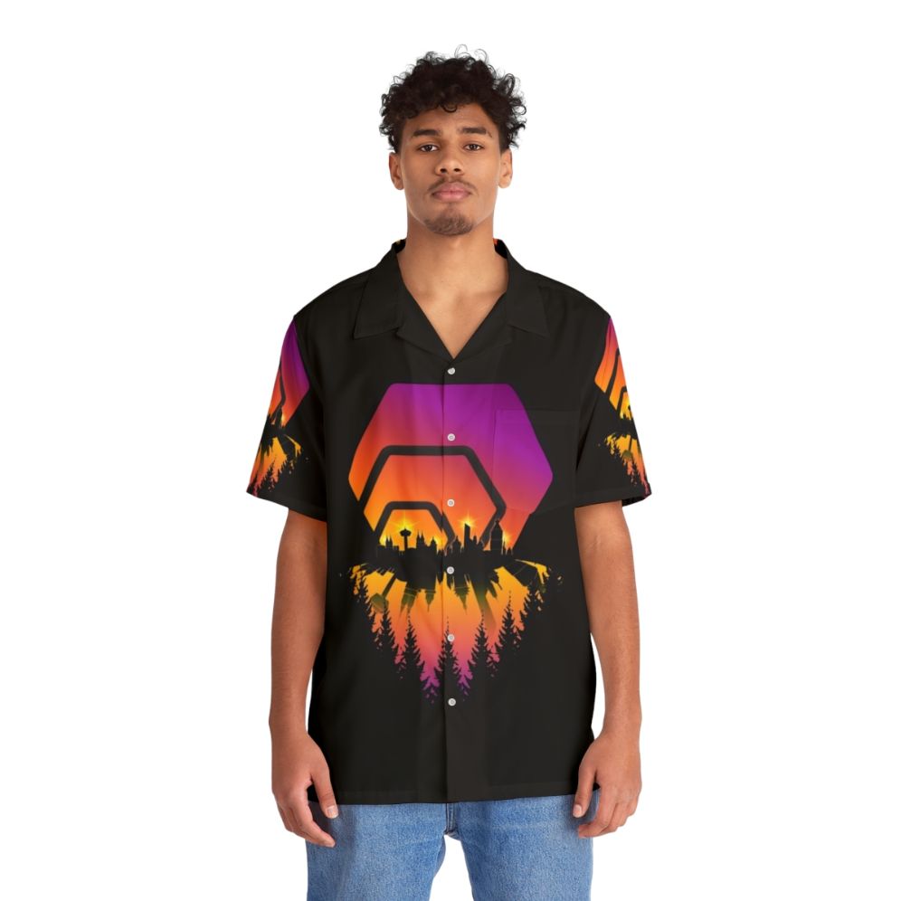 Hex Shining City Blockchain Crypto Hawaiian Shirt - People Front