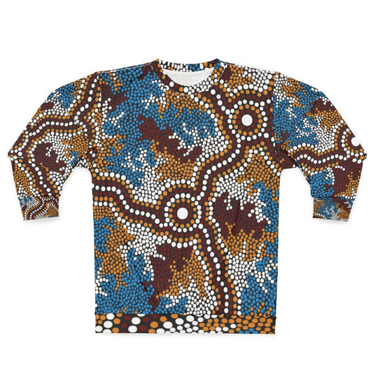 Authentic Aboriginal Art Wetland Dreaming Sweatshirt