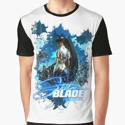 Stellar Blade Eve Graphic T-Shirt with Anime-Inspired Video Game Art Design