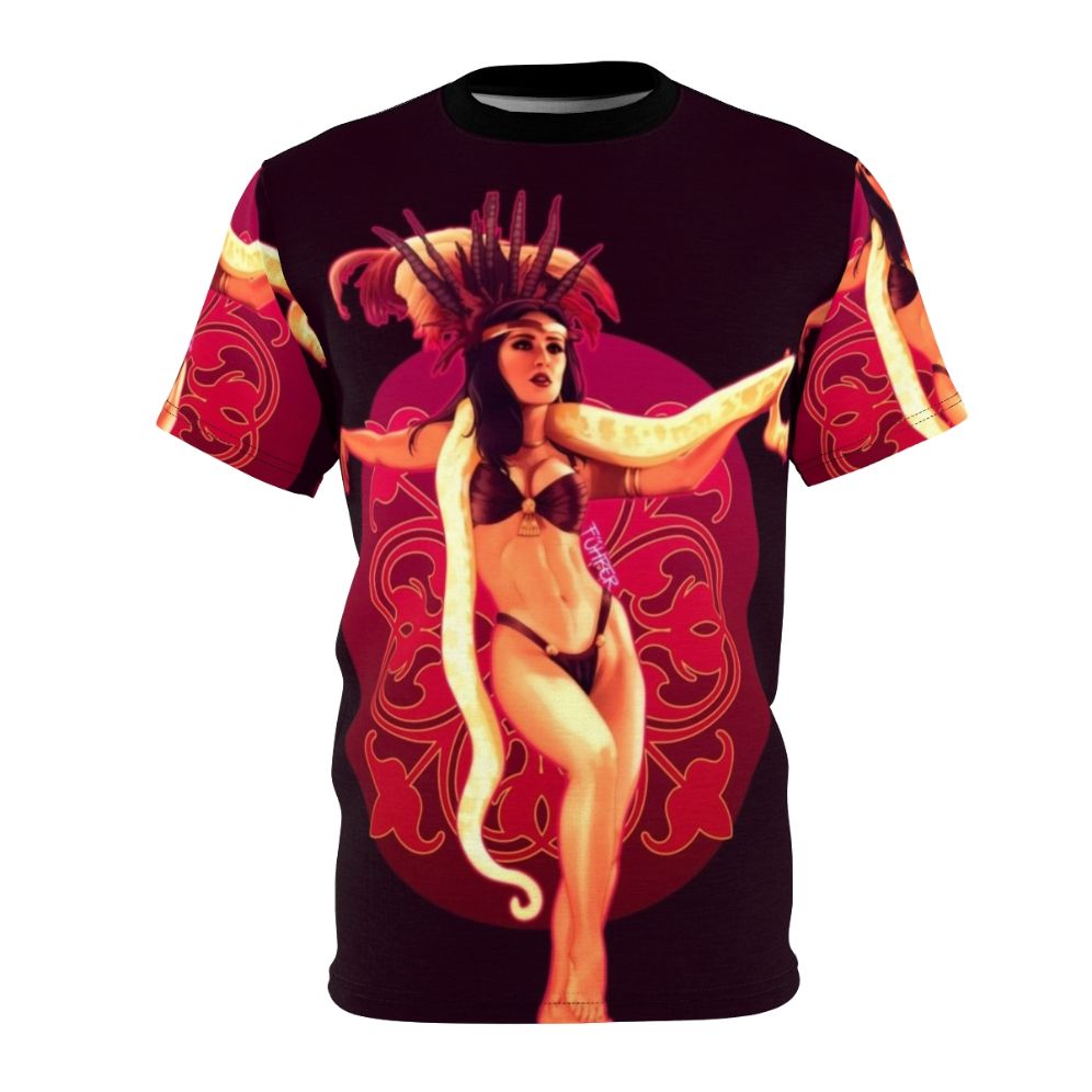 Artistic portrait t-shirt design inspired by the cult classic film From Dusk Till Dawn