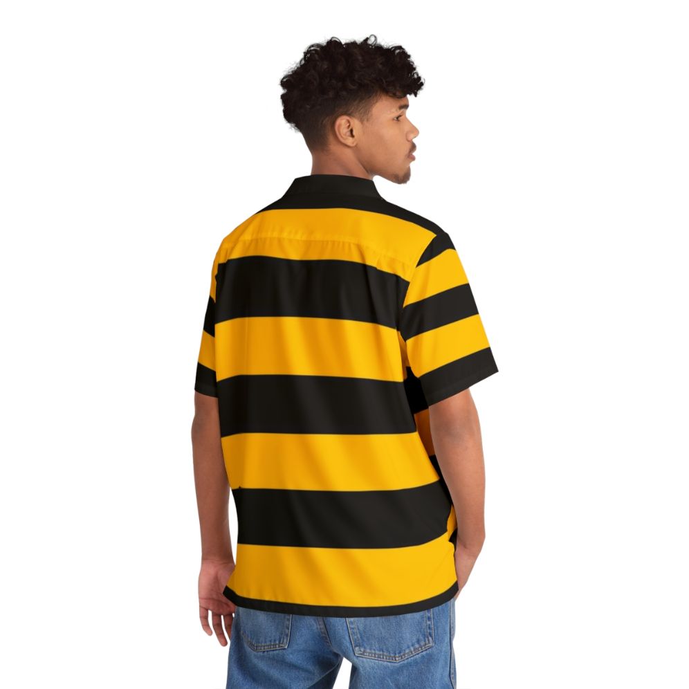 Bees Yellow Black Stripes Hawaiian Shirt - People Back