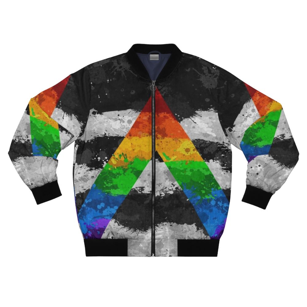 Abstract LGBT Ally Pride Flag Pattern Bomber Jacket