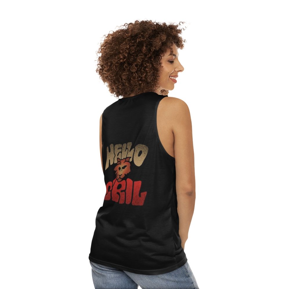 Unisex Hello Peril Band Netflix Comedy Tank Top - women back