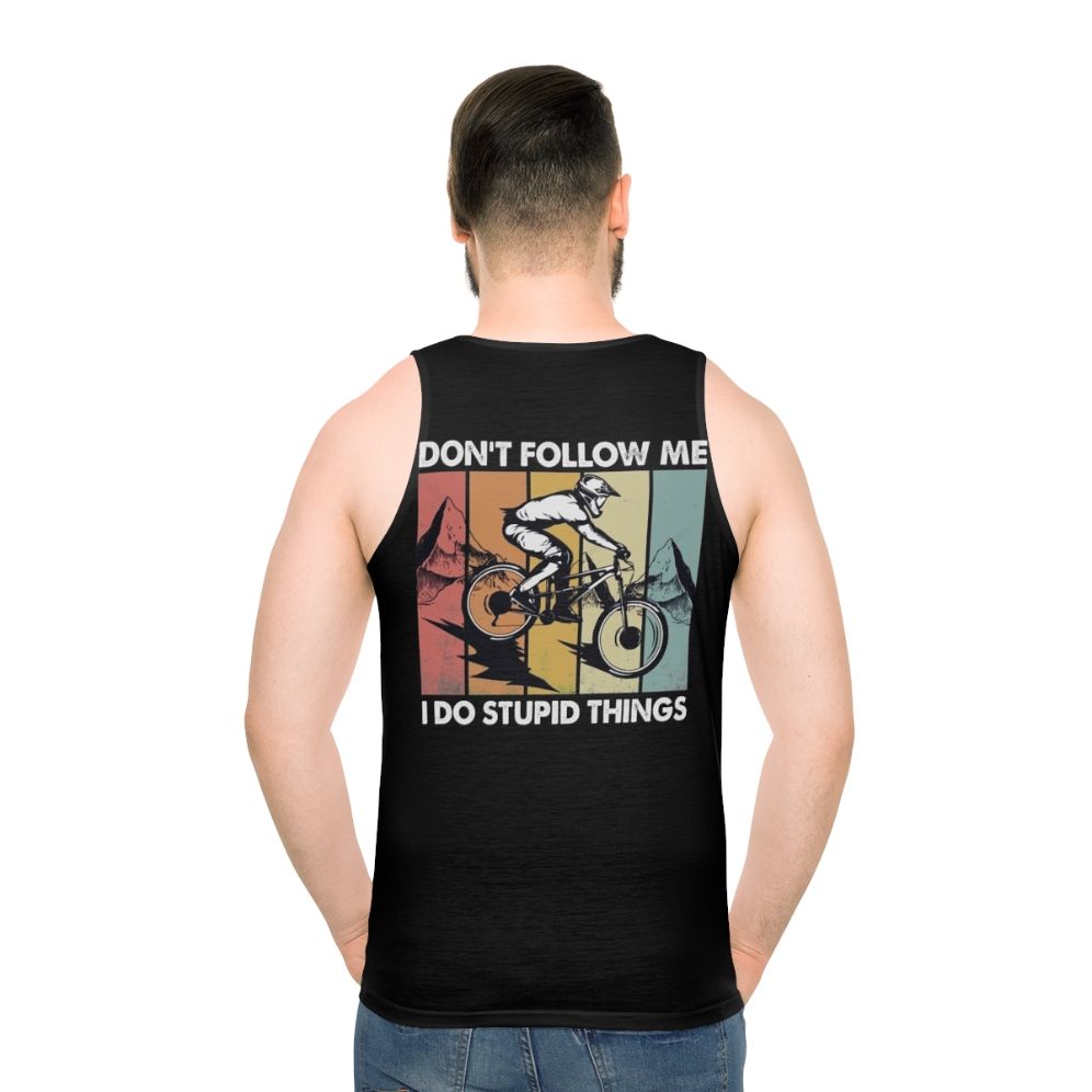 Downhill mountain biking unisex tank top - men back