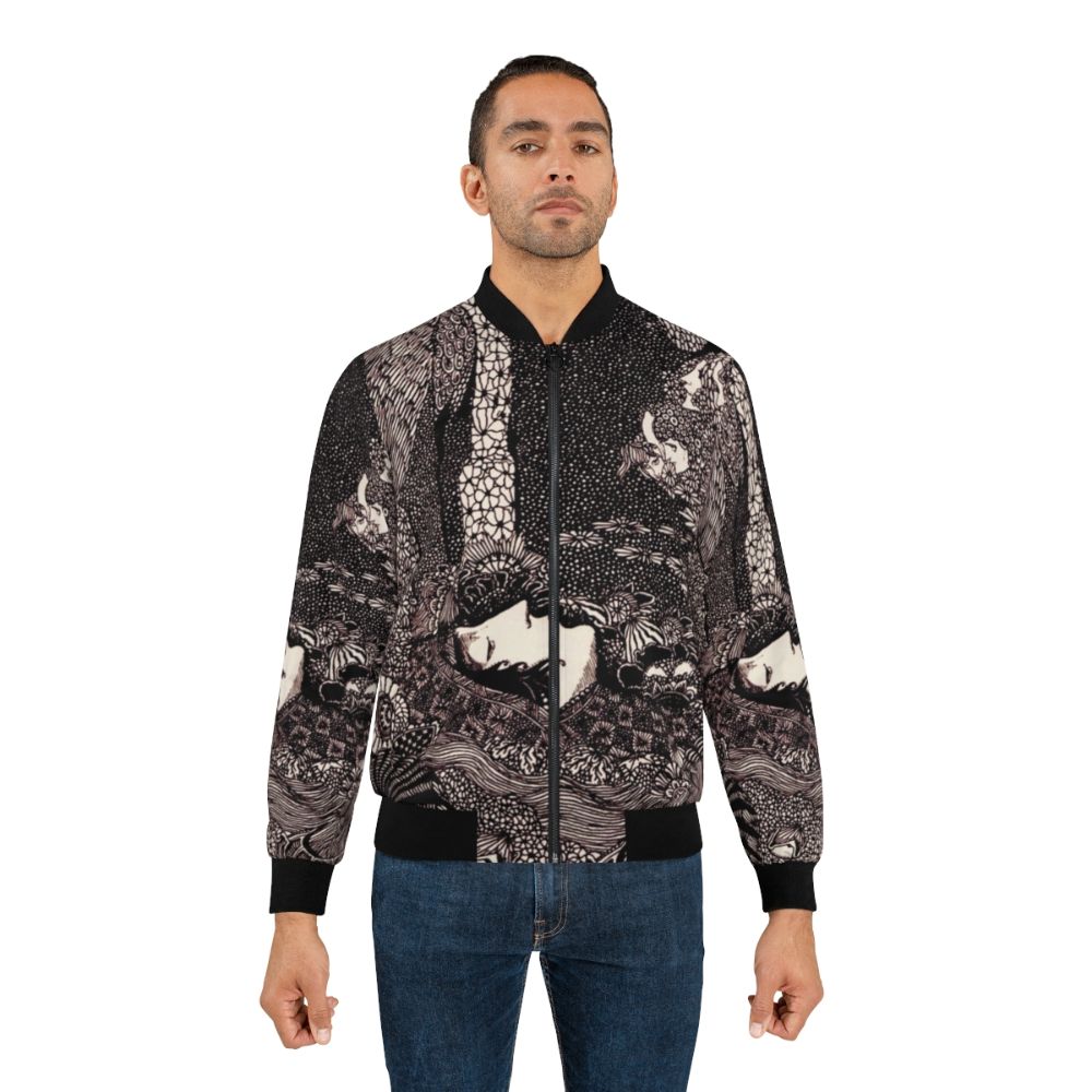 Art Nouveau Bomber Jacket with Designs Inspired by Edgar Allan Poe's Tales - Lifestyle