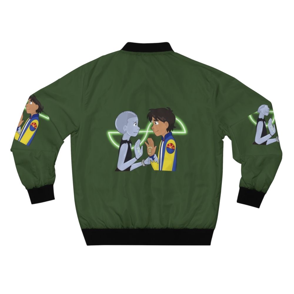 Infinity Train inspired bomber jacket featuring the Mirror Tulip design from the Cartoon Network series - Back