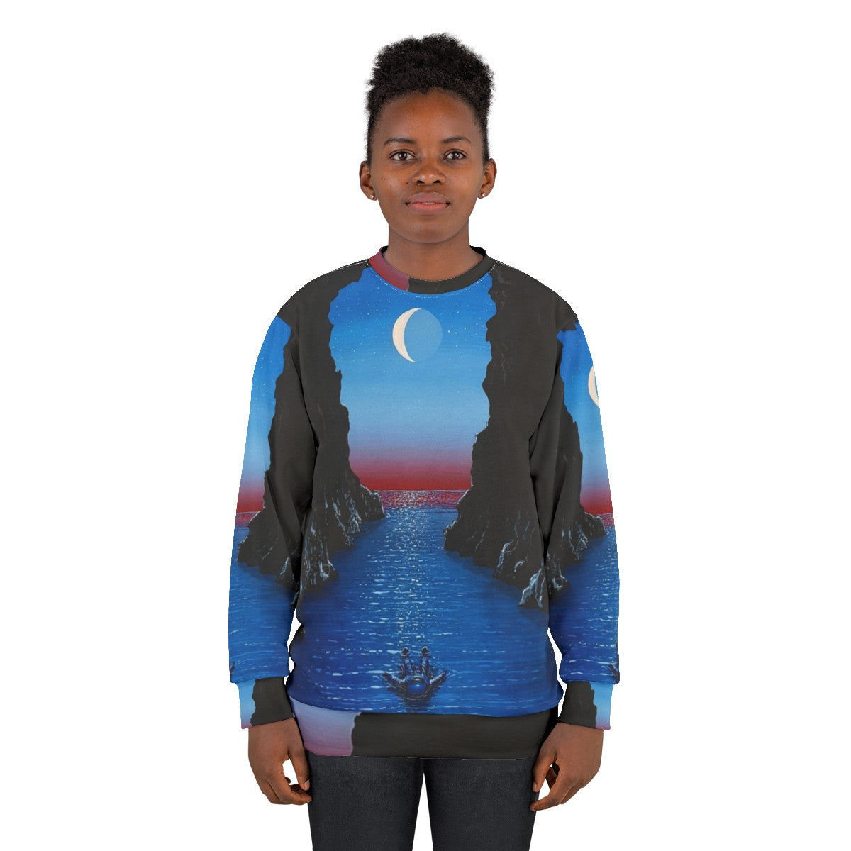 Night Drift Space Themed Surreal Art Sweatshirt - women