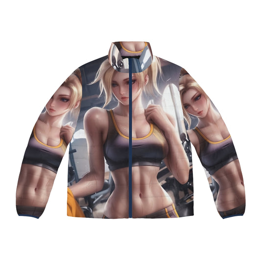 Mercy Puffer Jacket for Gym, Workout, and Overwatch Fans