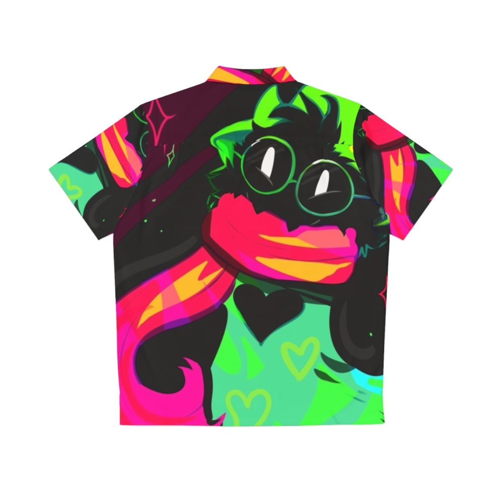 Ralsei Hawaiian Shirt with Neon Rainbow Design - Back