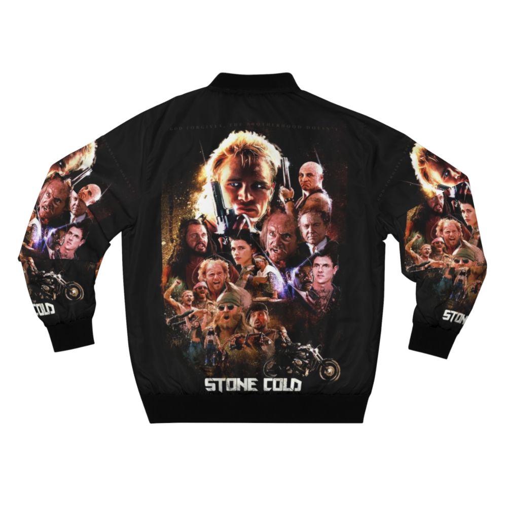 Stone Cold Bomber Jacket, 90s Action Movie Inspired Outerwear with Focus Keyword - Back