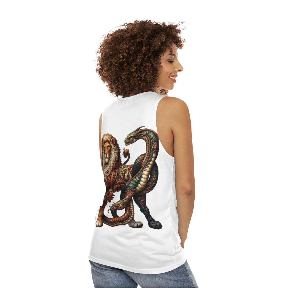 Embroidered mythical creatures unisex tank top - women back