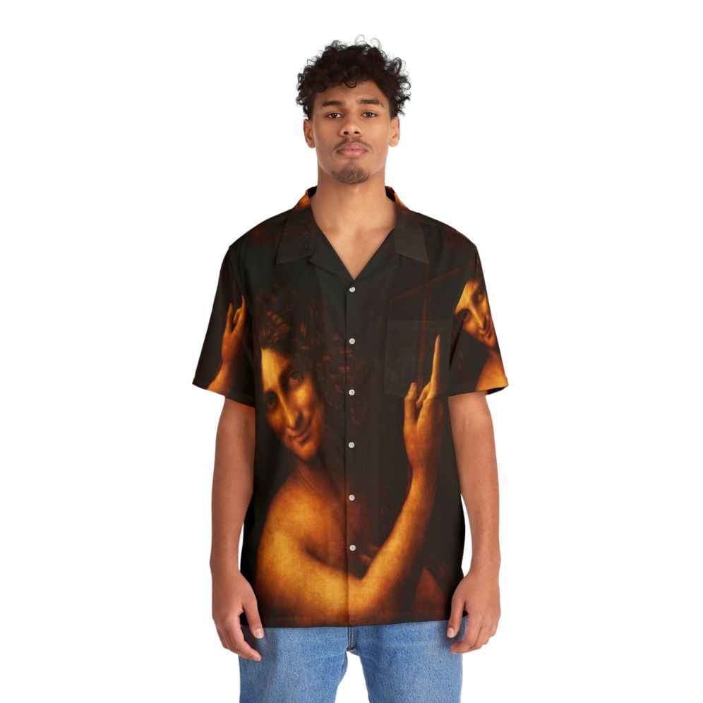 Leonardo da Vinci inspired Hawaiian shirt with St. John Baptist design - People Front